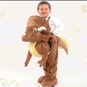TRICERATOPS DINOSAUR Rider costume One Size fits 18 mo + Adjustible Plush Clean